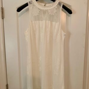 White and lace mini dress.